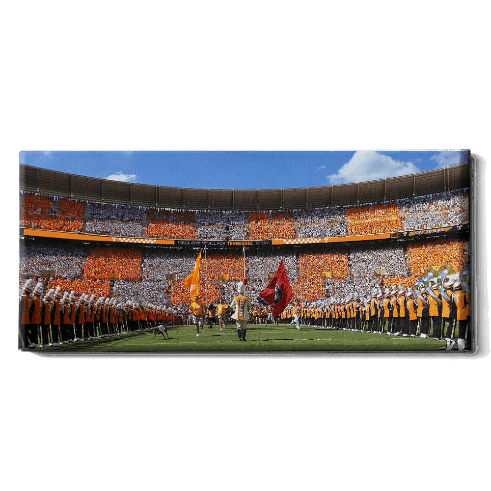 Tennessee Volunteers - Checkerboard Thru the T Pano - College Wall Art #Canvas