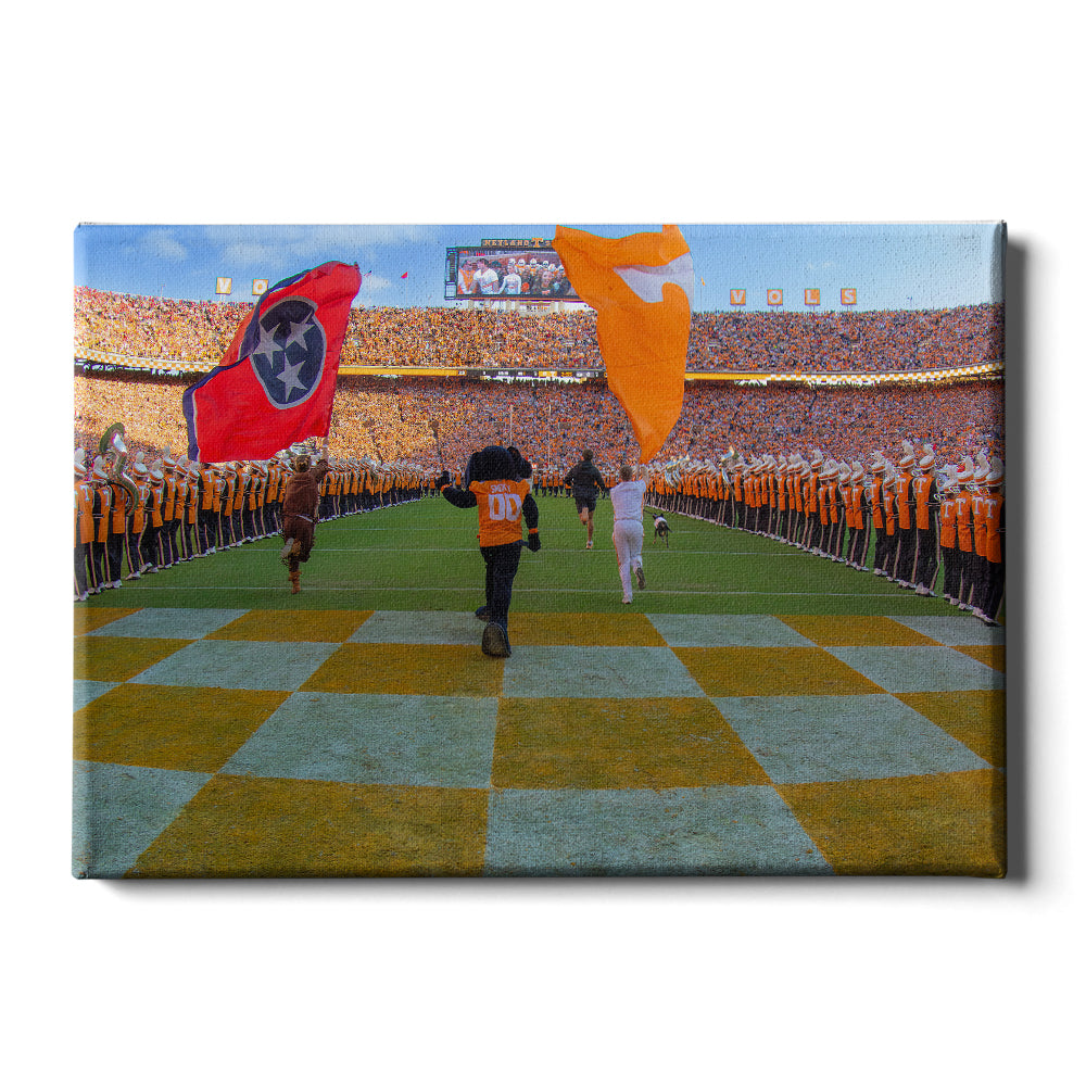 Tennessee Volunteers - Vols Running into Neyland Stadium - College Wall Art #Canvas