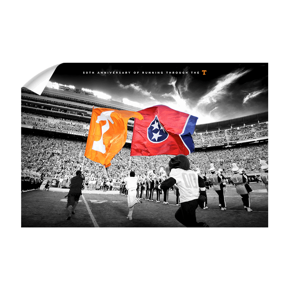 Tennessee Volunteers - 50 Years Running Through the T - College Wall Art #Canvas