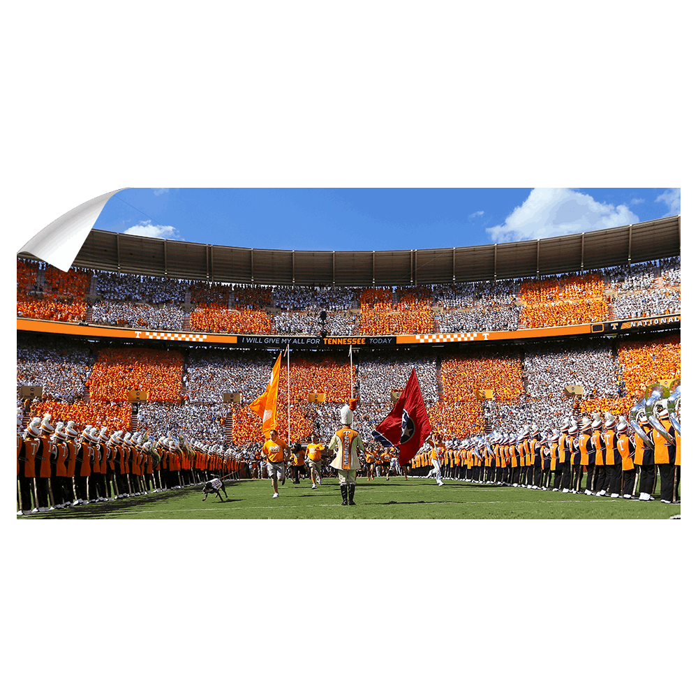 Tennessee Volunteers - Checkerboard Thru the T Pano - College Wall Art #Canvas