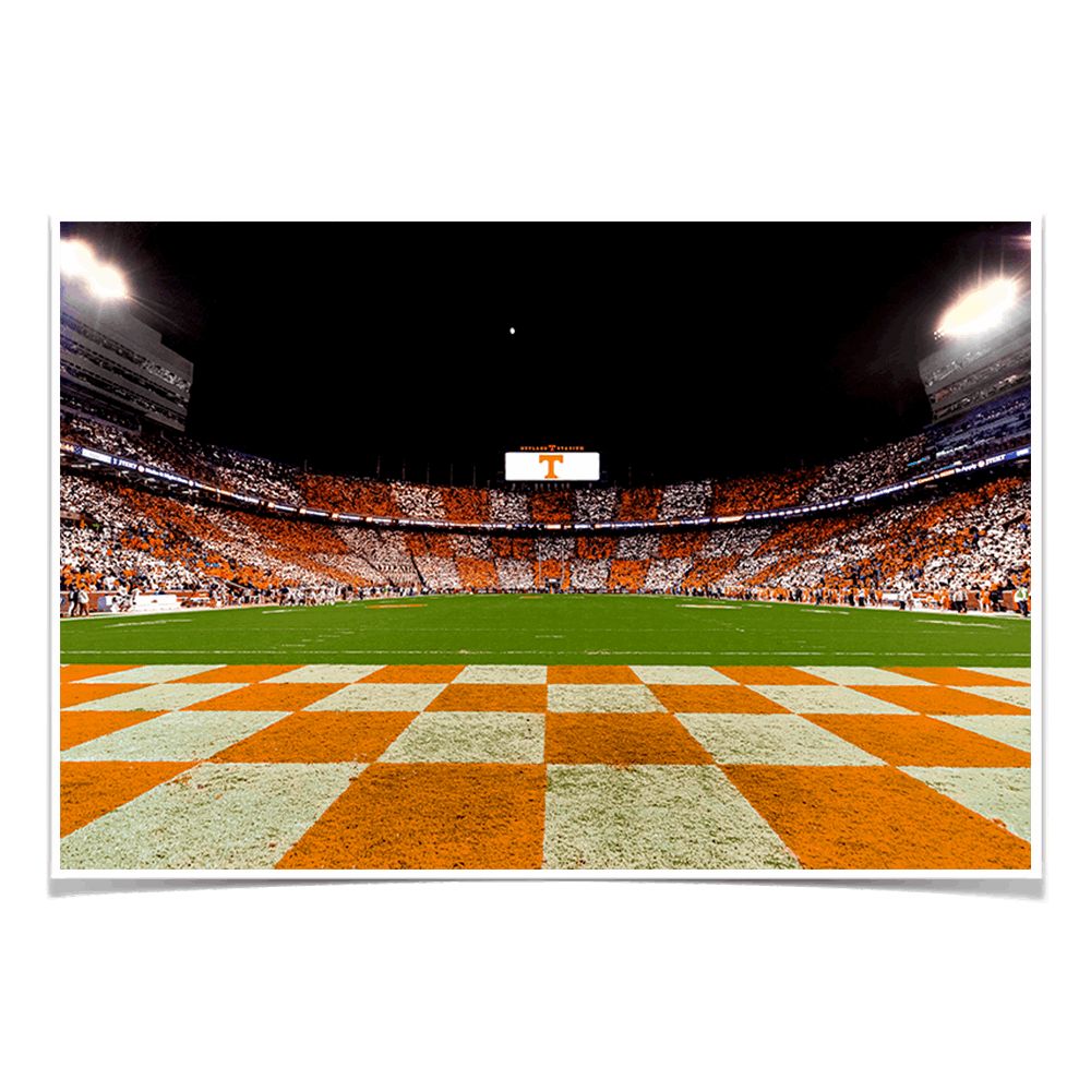 Tennessee Volunteers - Checkerboard Neyland Under the Lights - College Wall Art #Canvas