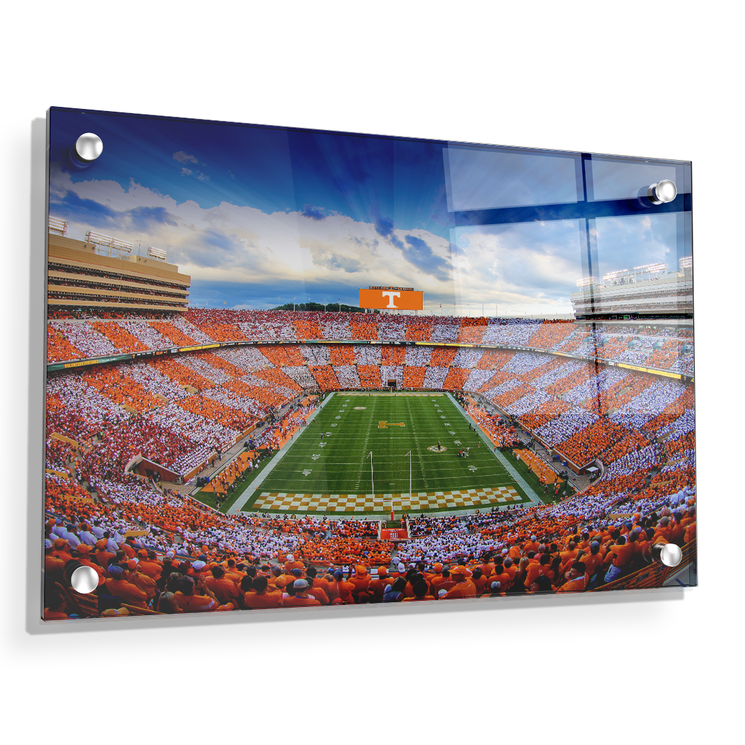 Tennessee Volunteers - Sunset over Checkerboard Neyland - College Wall Art #Canvas