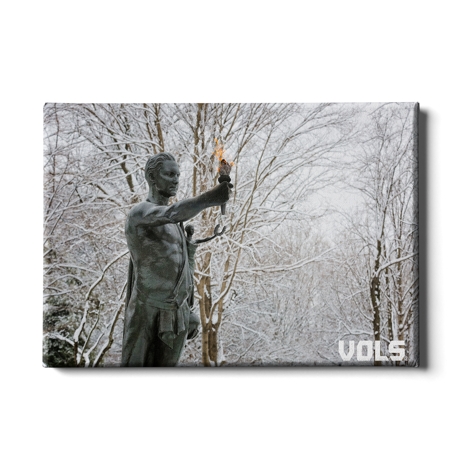 Tennessee Volunteers - Snowy Torchbearer - College Wall Art #Canvas