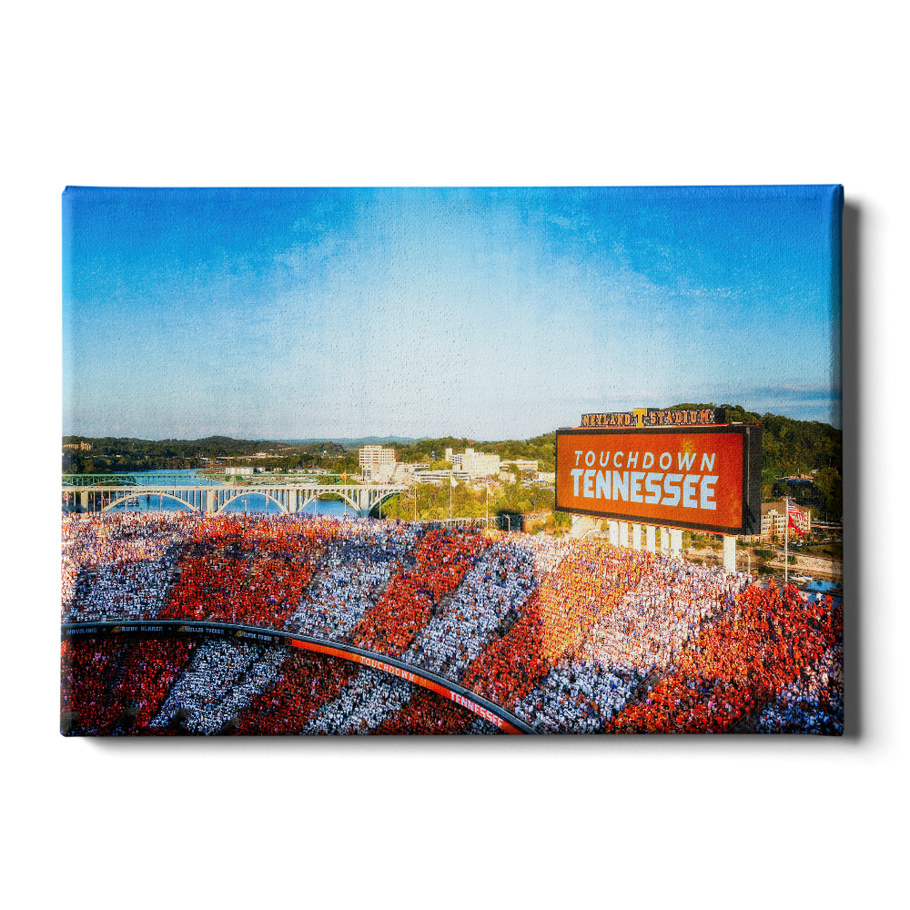 Tennessee Volunteers - Touchdown Tennessee Retro - College Wall Art #Canvas
