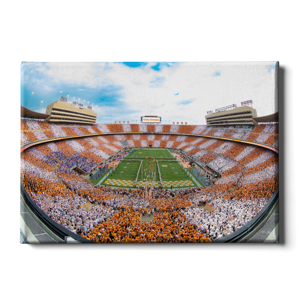 Tennessee Volunteers - It's Football Time in Tennessee Checkerboard Neyland Fisheye - College Wall Art #Canvas