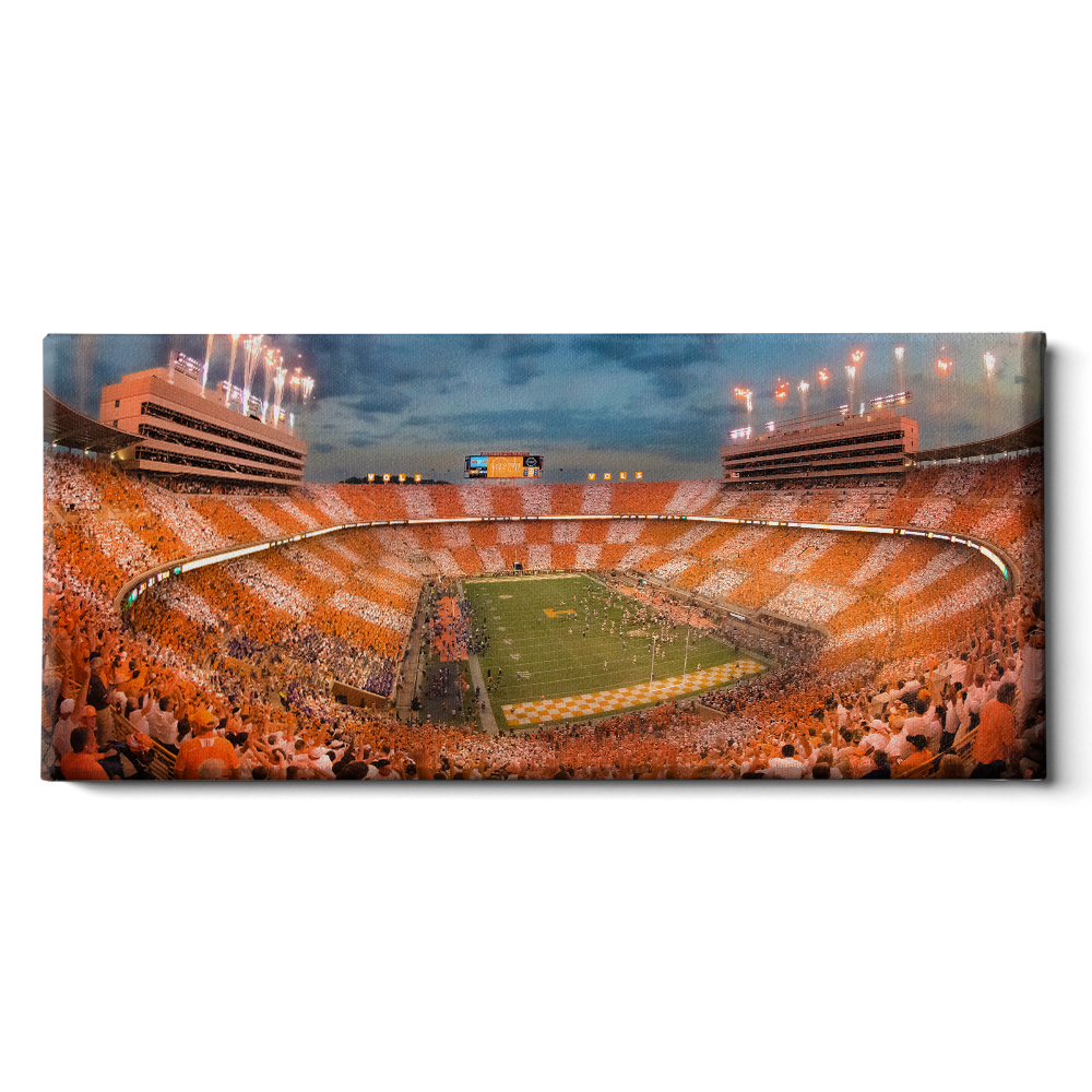 Tennessee Volunteers - Vols Beat the Gators Checkerboard Neyland Panoramic - College Wall Art #Canvas