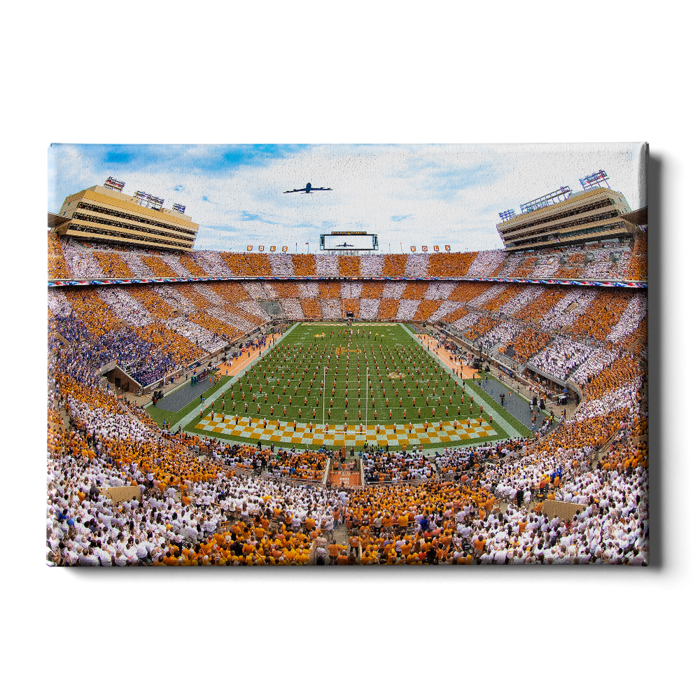 Tennessee Volunteers - Vols Beat the Gators Checkerboard Neyland Flyover - College Wall Art #Canvas