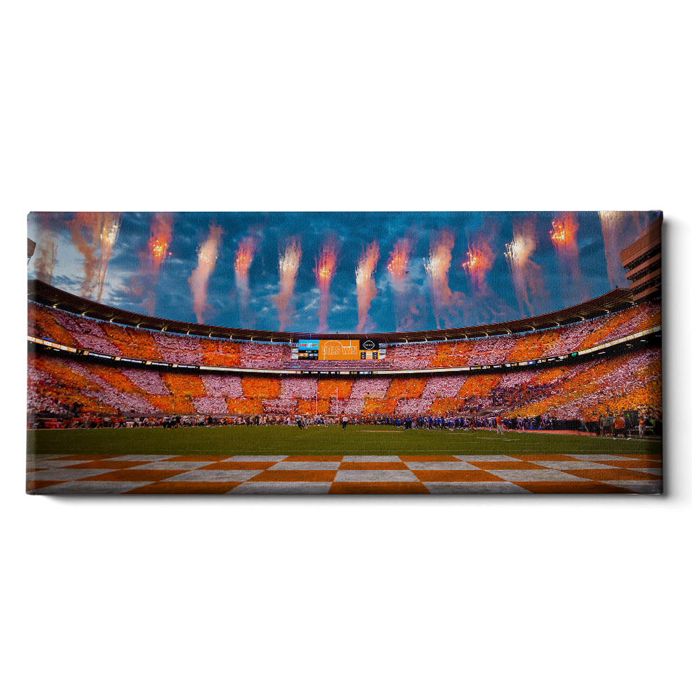 Tennessee Volunteers - Vols Win Checkerboard Neyland Panoramic - College Wall Art #Canvas