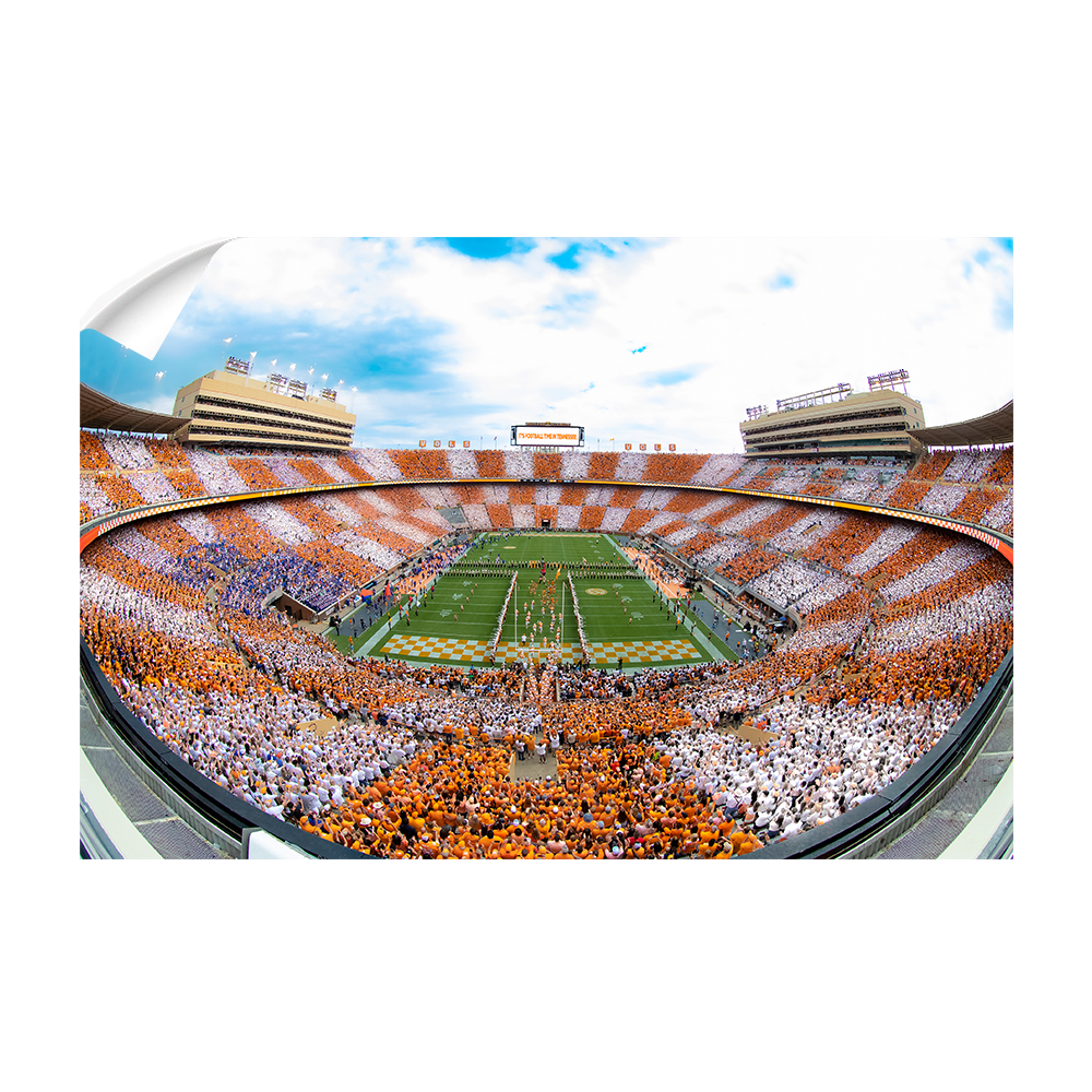 Tennessee Volunteers - It's Football Time in Tennessee Checkerboard Neyland Fisheye - College Wall Art #Canvas