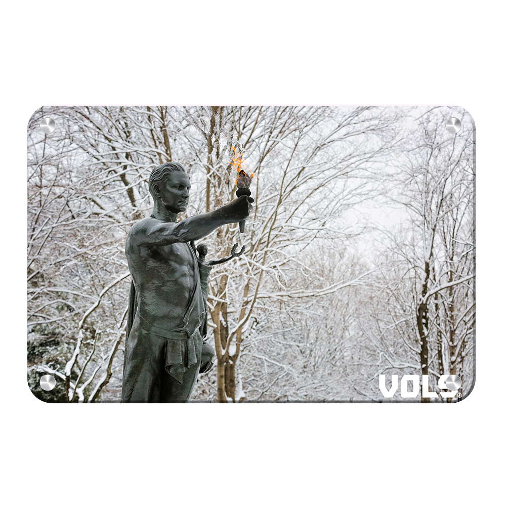 Tennessee Volunteers - Snowy Torchbearer - College Wall Art #Canvas