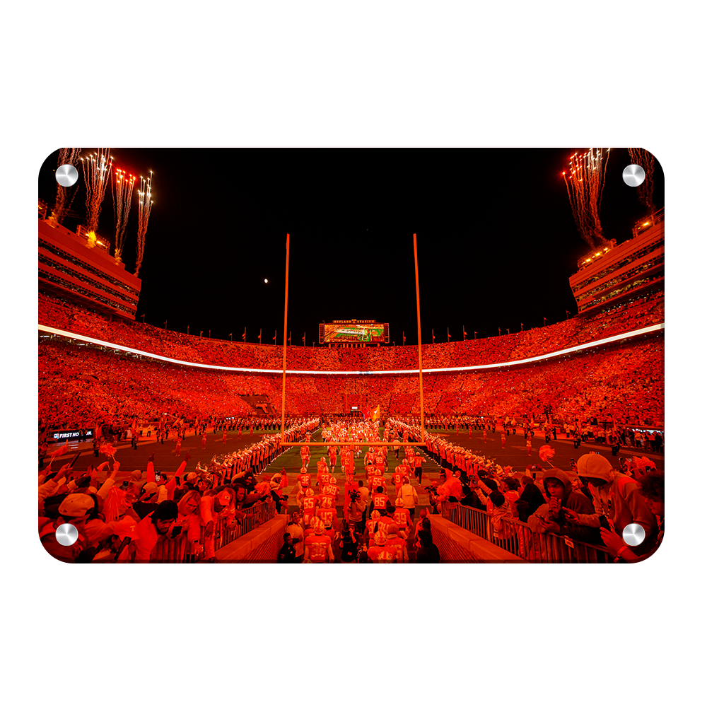 Tennessee Volunteers - Tennessee Through the T under the LED - College Wall Art #Canvas