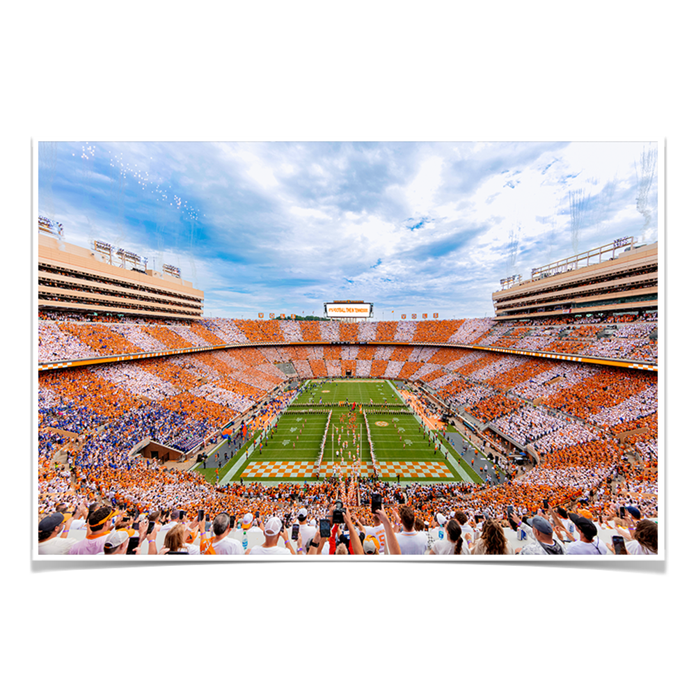 Tennessee Volunteers - It's Football Time in Tennessee Checkerboard Neyland - College Wall Art #Canvas