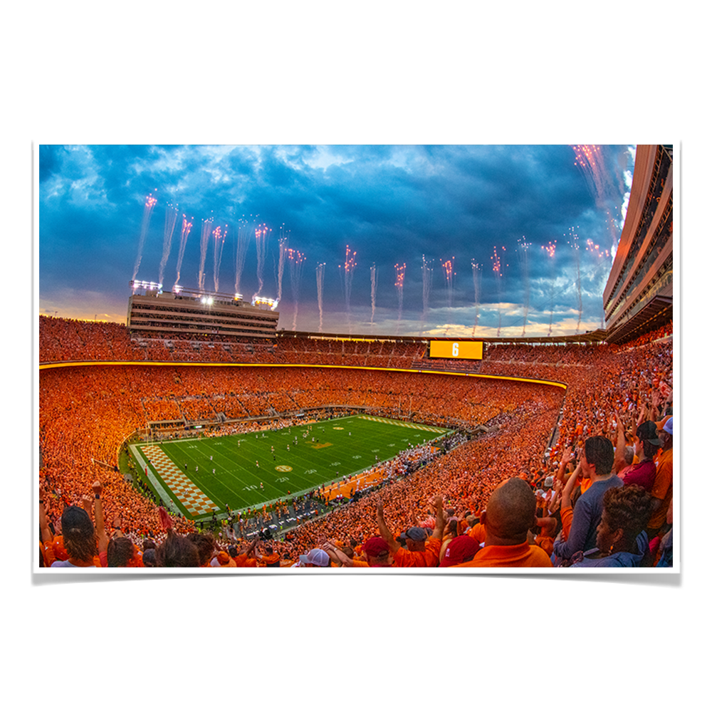 Tennessee Volunteers -Give Him 6 Sunset - College Wall Art #Canvas