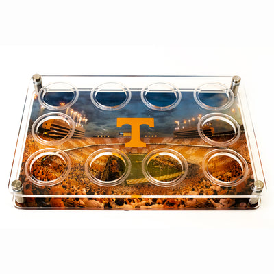 Tennessee Volunteers - Vols Beat the Gators Checkerboard Acrylic Shot Glass Tray