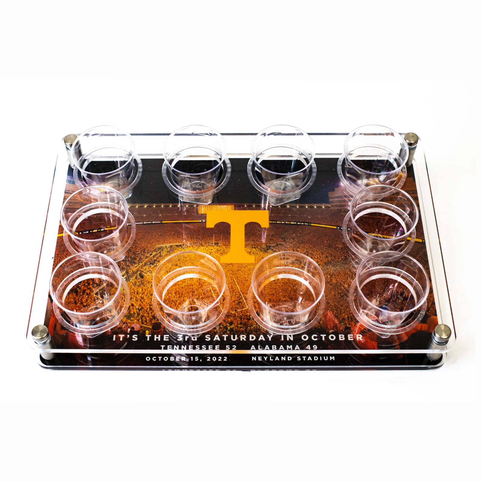Tennessee Volunteers - Tennessee Storms the Field 2022 Acrylic Shot Glass Tray