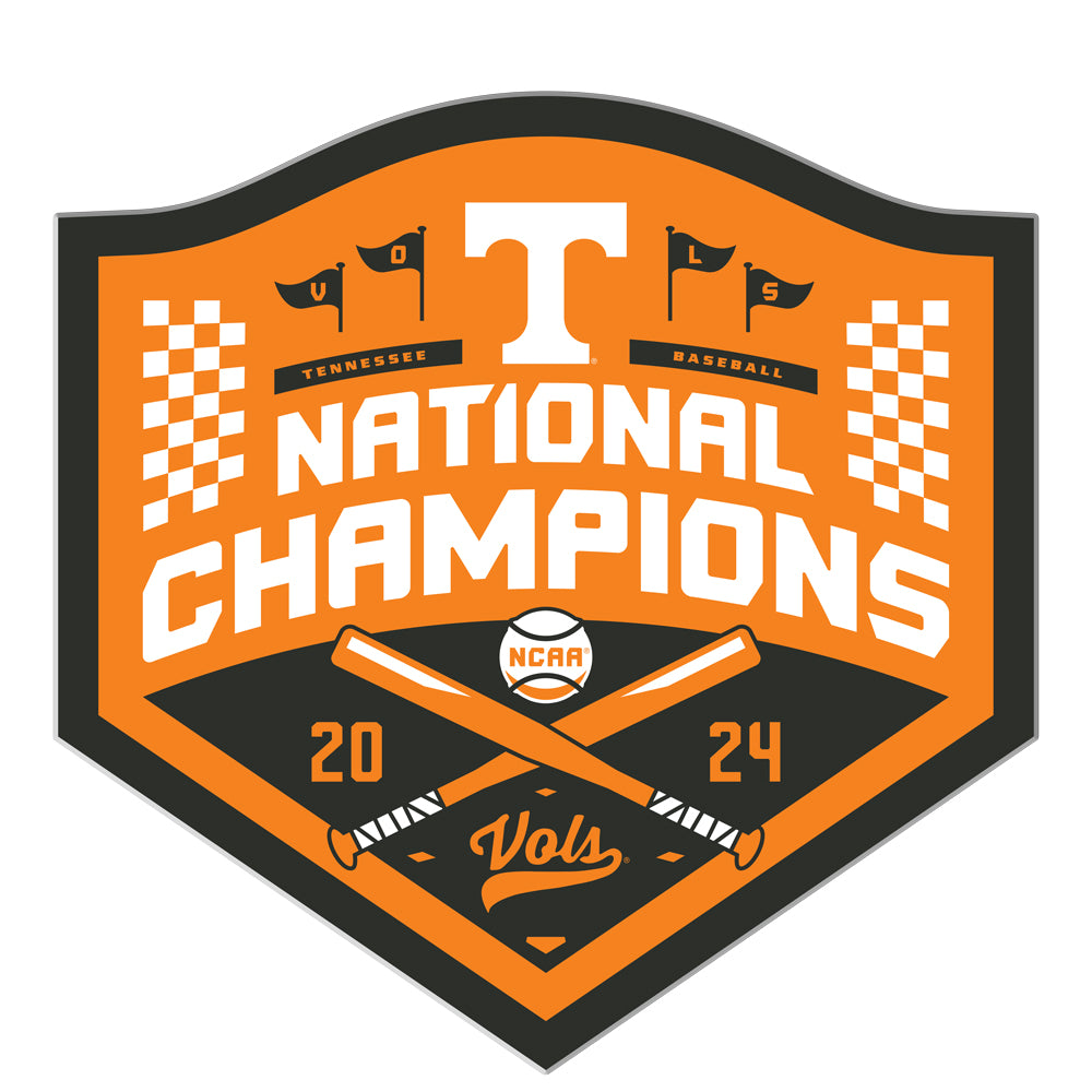 Tennessee Volunteers - Tennessee Baseball NCAA National Champions Shield Single Layer Dimensional Wall Art