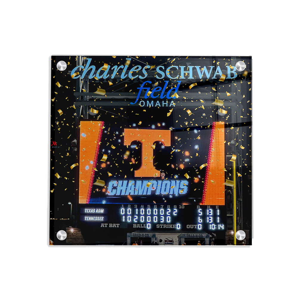 Tennessee Volunteers - Tennessee NCAA Baseball National Champions Score Board - College Wall Art #Canvas