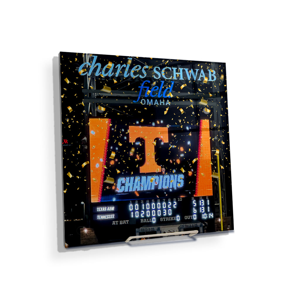 Tennessee Volunteers - Tennessee NCAA Baseball National Champions Score Board - College Wall Art #Canvas