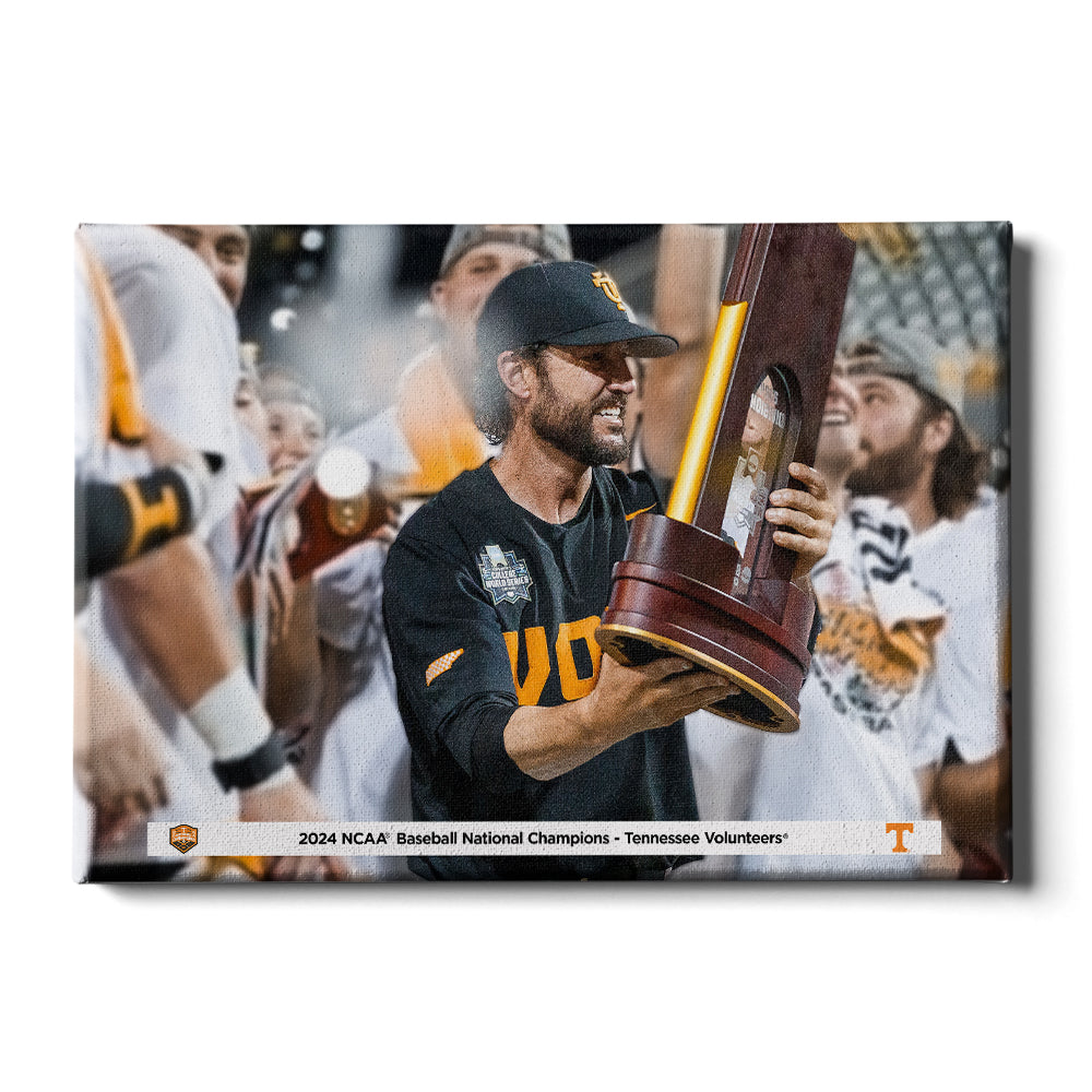 Tennessee Volunteers - Coach Vitello and the Trophy - Vol Wall Art #Canvas