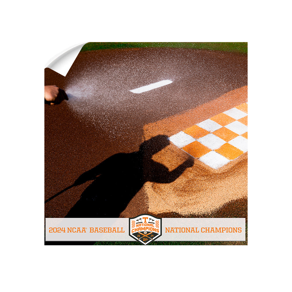 Tennessee Volunteers - Checkered Pitching Mound NCAA Baseball National Champions - Vol Wall Art #Canvas