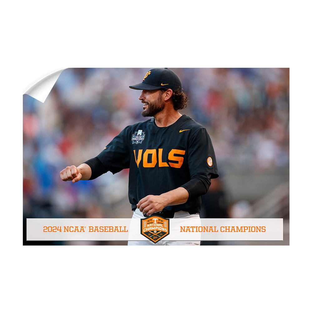 Tennessee Volunteers - Coach Vitello Baseball NCAA Baseball National Champions - College Wall Art #Canvas