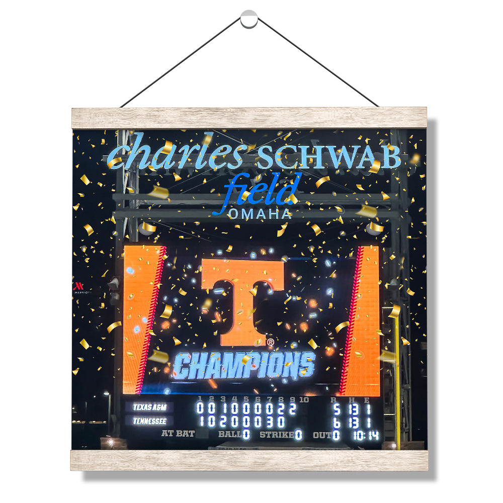 Tennessee Volunteers - Tennessee NCAA Baseball National Champions Score Board - College Wall Art #Canvas