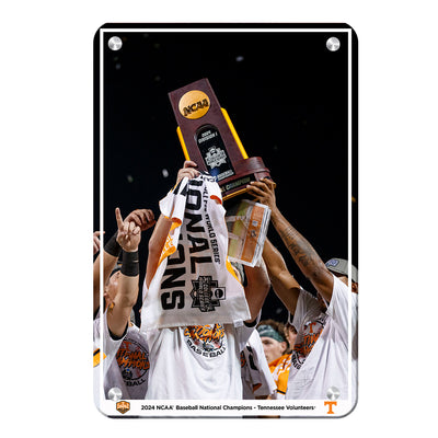 Tennessee Volunteers - 2024 NCAA Baseball National Champions Trophy - Vol Wall Art #Metal