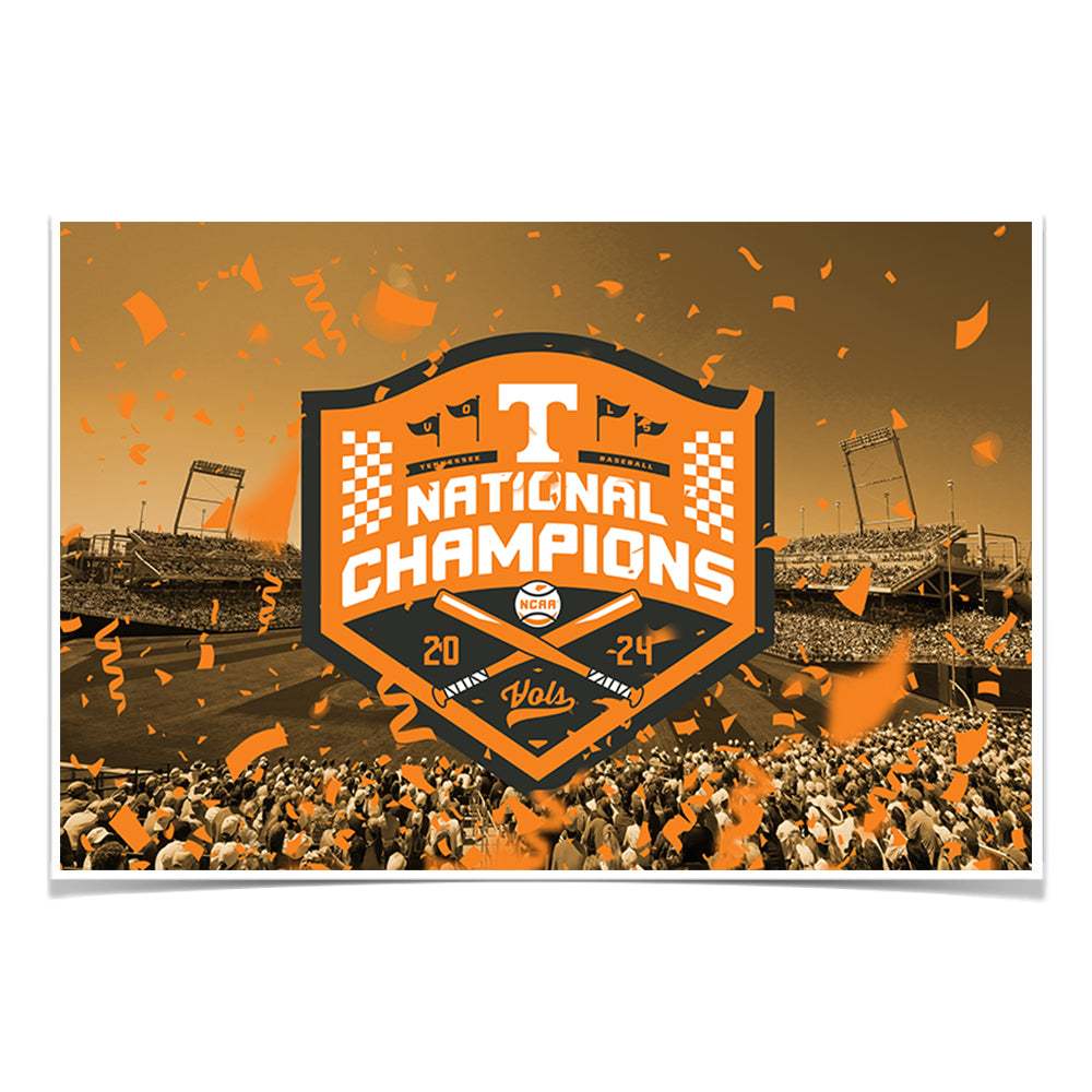 Tennessee Volunteers - Tennessee Orange NCAA Baseball National Champions - Vol Wall Art #Canvas