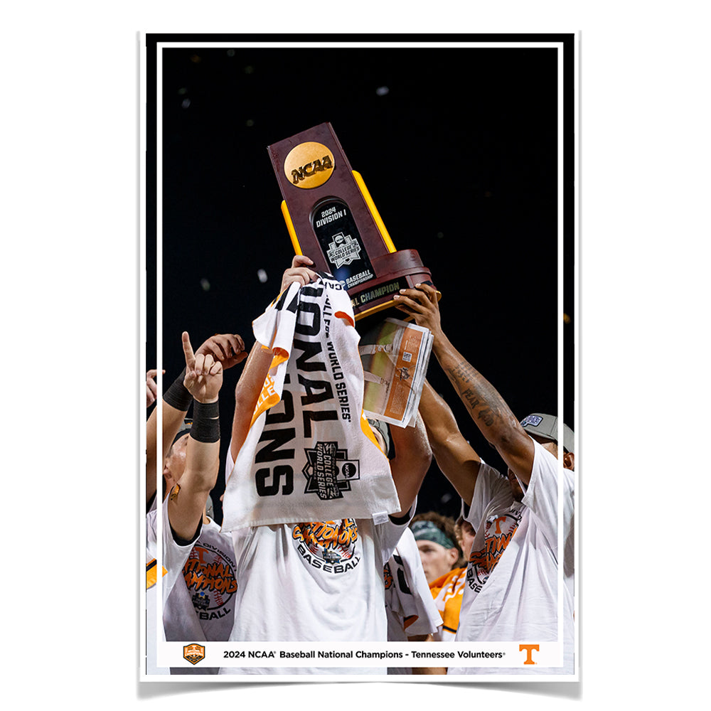 Tennessee Volunteers - 2024 NCAA Baseball National Champions Trophy - Vol Wall Art #Canvas