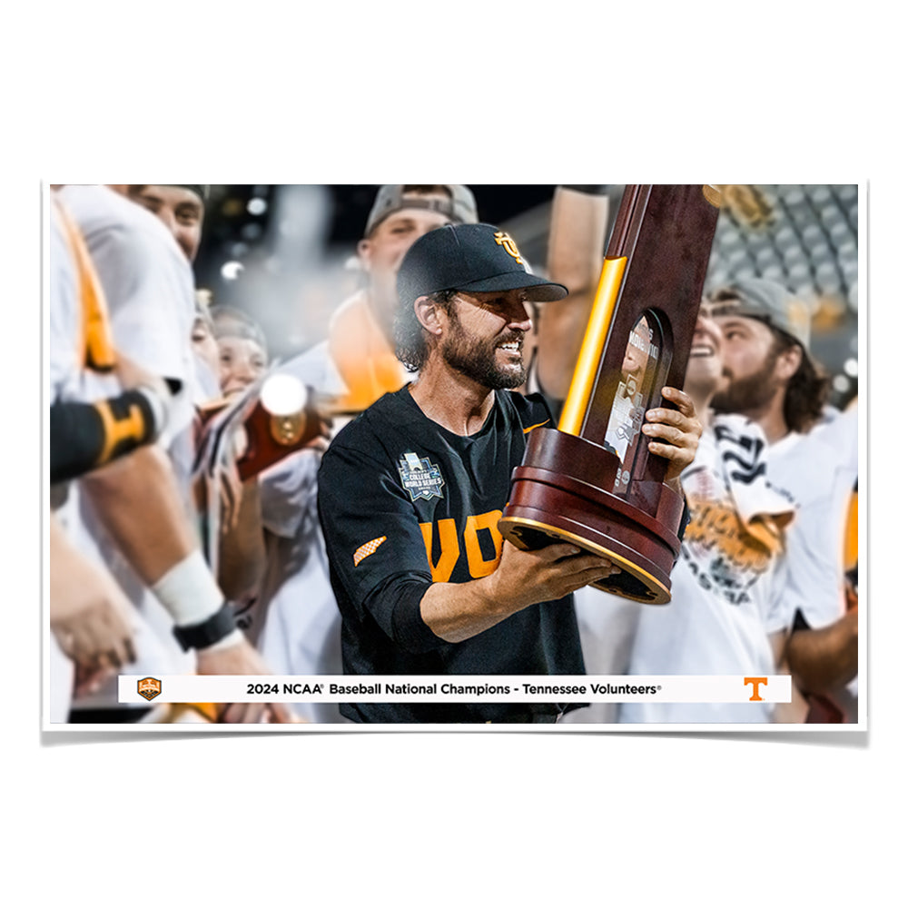 Tennessee Volunteers - Coach Vitello and the Trophy - Vol Wall Art #Canvas