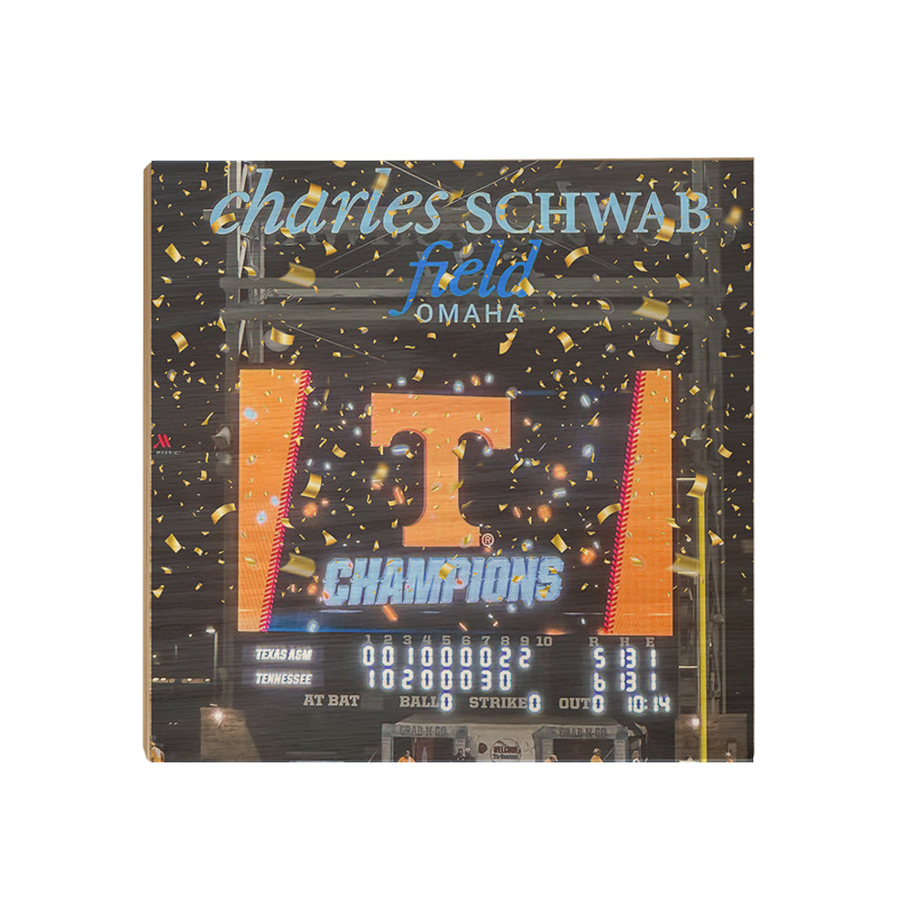 Tennessee Volunteers - Tennessee NCAA Baseball National Champions Score Board - College Wall Art #Canvas
