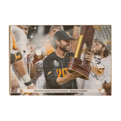 Tennessee Volunteers - Coach Vitello and the Trophy - Vol Wall Art #Wood