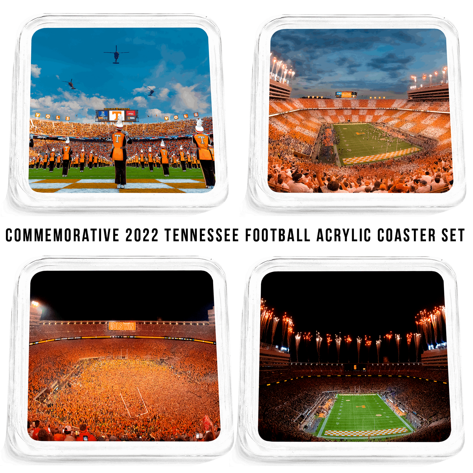 Tennessee Volunteers - 2022 Tennessee Football Commemorative Drink Coaster Set w/o Game Day Scores