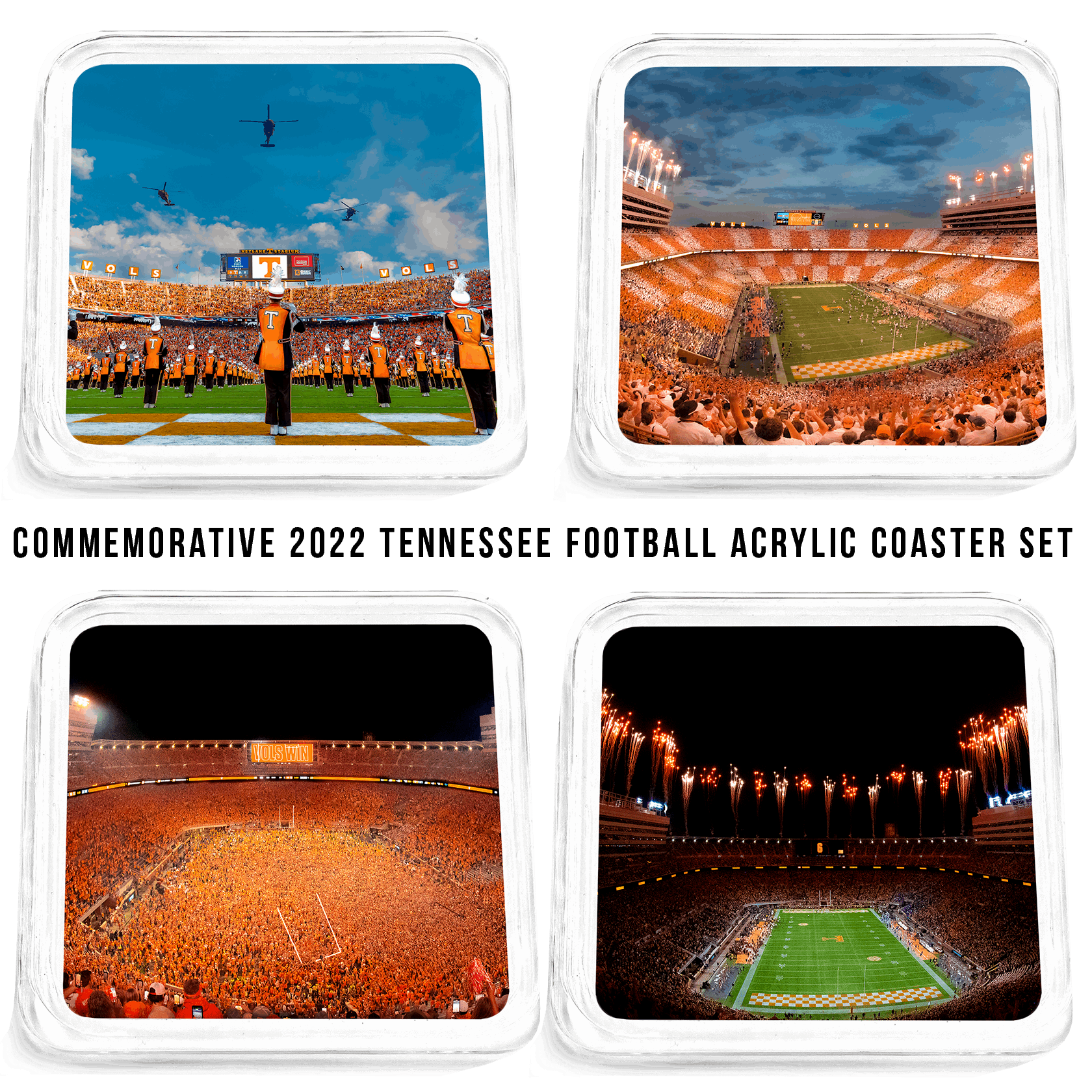 Tennessee Volunteers - 2022 Tennessee Football Commemorative Drink Coaster Set w/o Game Day Scores