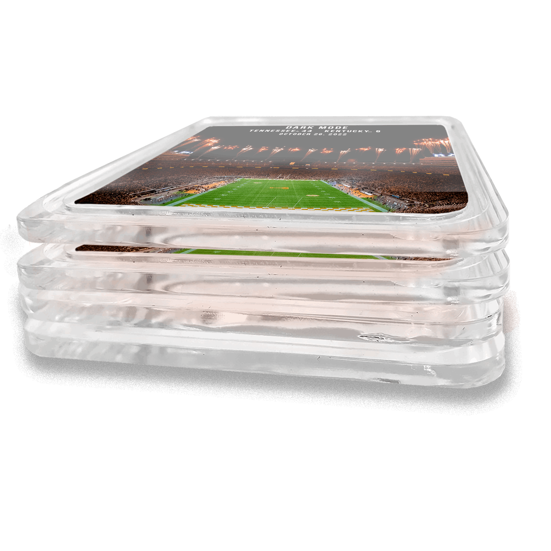 Tennessee Volunteers -  Dark Mode Tennessee 44 vs. Kentucky 6 Commemorative Acrylic Drink Coaster