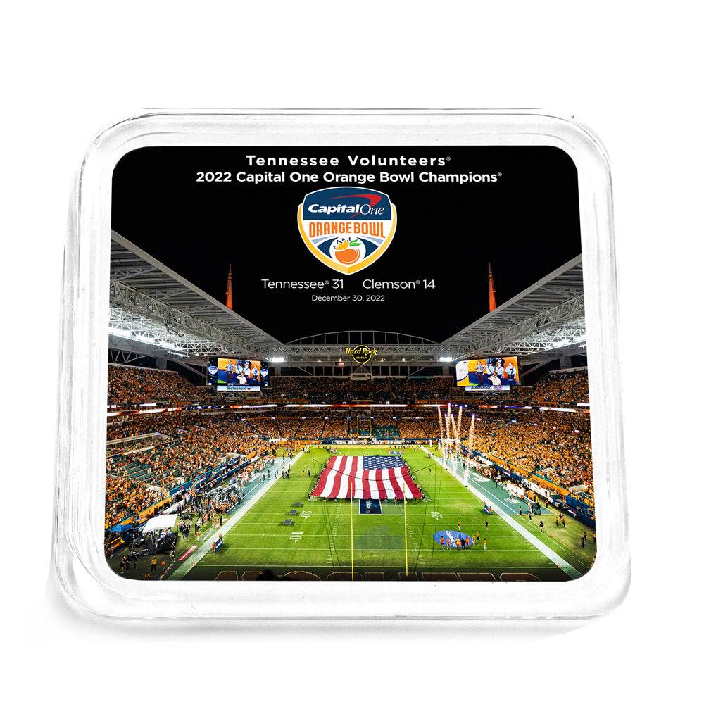 Tennessee Volunteers - 2022 Tennessee Football Commemorative Acrylic Drink Coaster Set - Includes Orange Bowl Victory