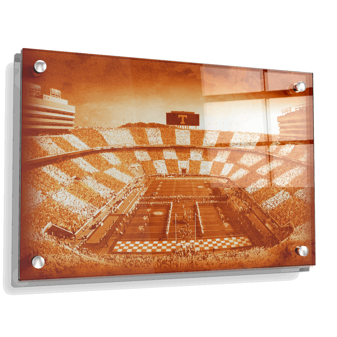 Tennessee Volunteers - Antique Neyland Checkerboard - College Wall Art #Canvas