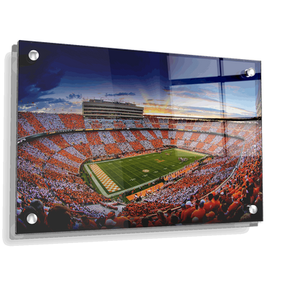 Tennessee Volunteers - Checkerboard Sunset - College Wall Art #Acrylic