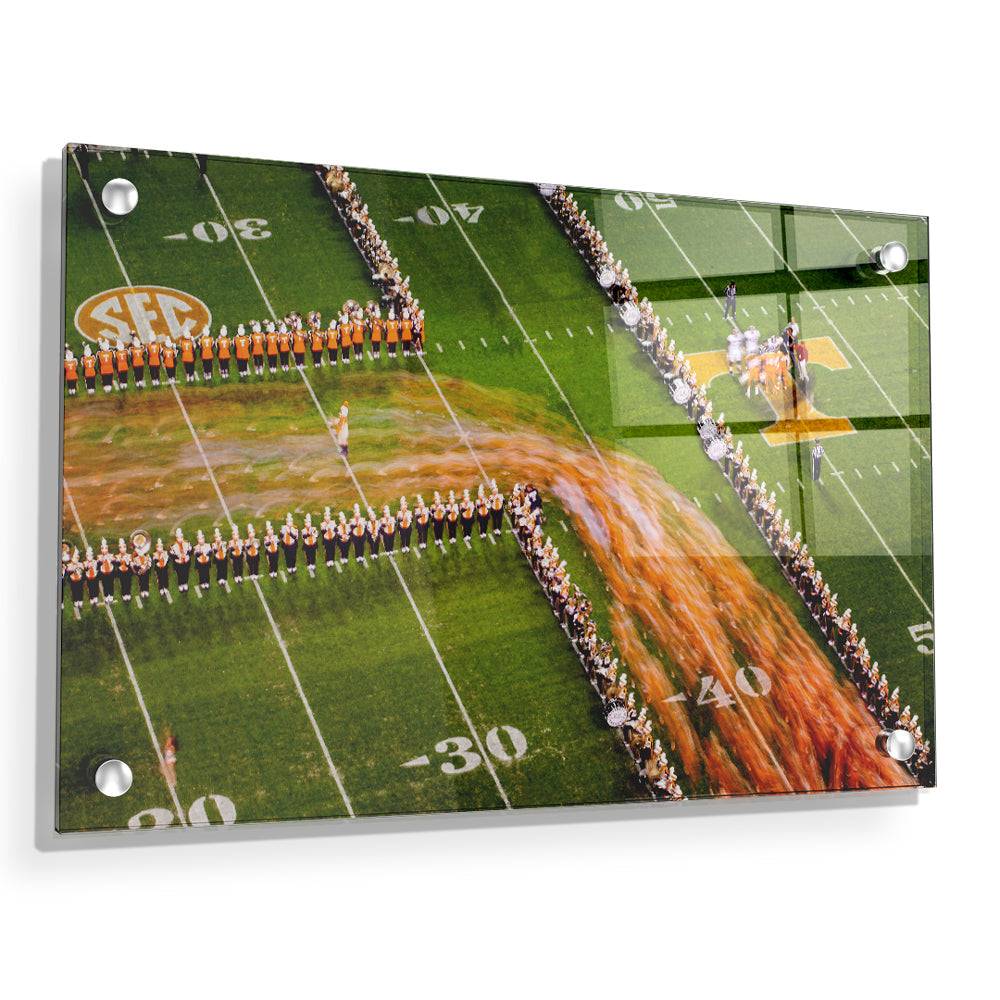 Tennessee Volunteers - Closeup Running Thru the T - College Wall Art #Canvas