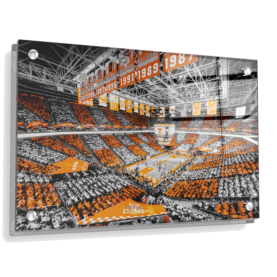 Tennessee Volunteers - Checkerboard Thompson-Boling DuoTone - College Wall Art #Canvas