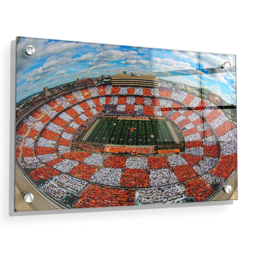 Tennessee Volunteers - Aerial Fisheye Checkerboard Neyland - College Wall Art #Canvas