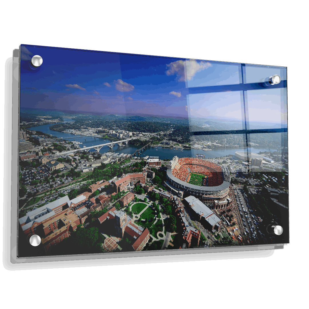 Tennessee Volunteers - Aerial Neyland on the Tennessee River - College Wall Art #Canvas