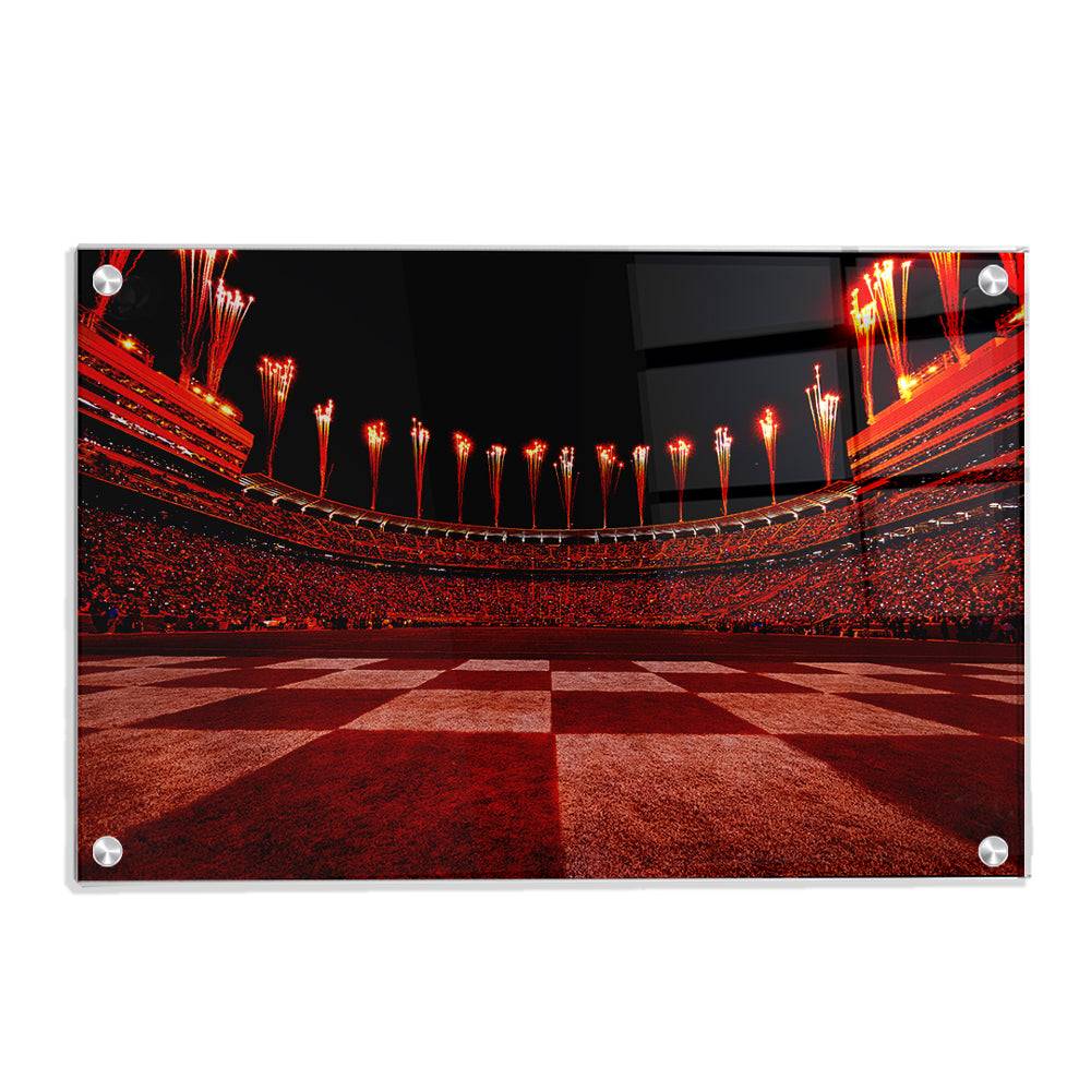 Tennessee Volunteers - Checkerboard End Zone Neyland Fireworks - College Wall Art #Canvas