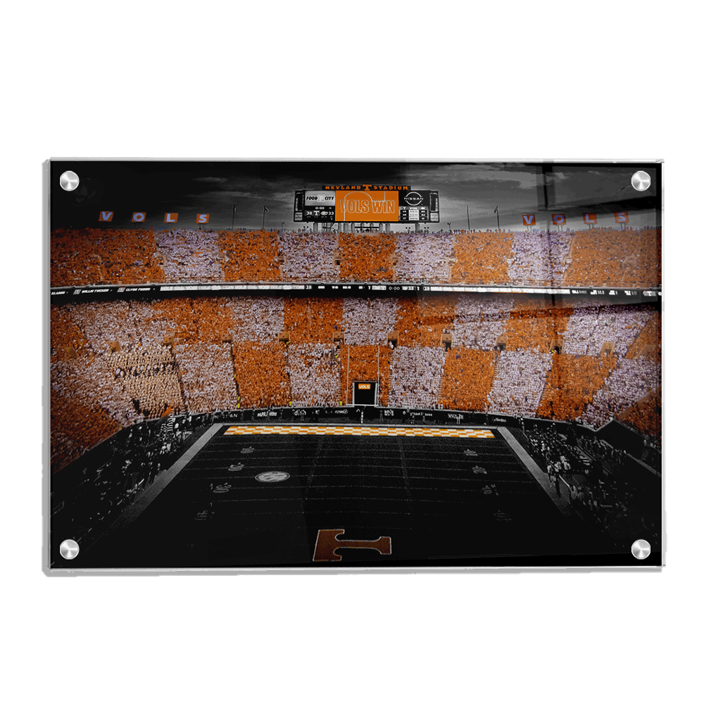 Tennessee Volunteers - Checkerboard Neyland Vols Win! - College Wall Art #Canvas