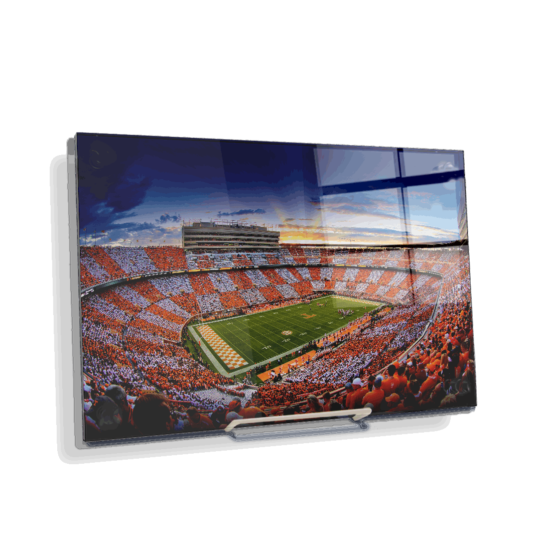 Tennessee Volunteers - Checkerboard Sunset - College Wall Art #Canvas