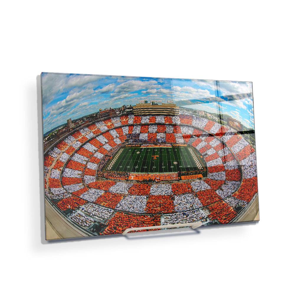 Tennessee Volunteers - Aerial Fisheye Checkerboard Neyland - College Wall Art #Canvas