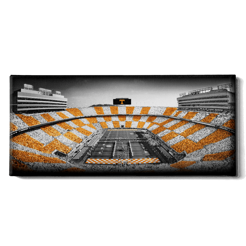 Tennessee Volunteers - Checkerboard Neyland B&W - College Wall Art #Canvas