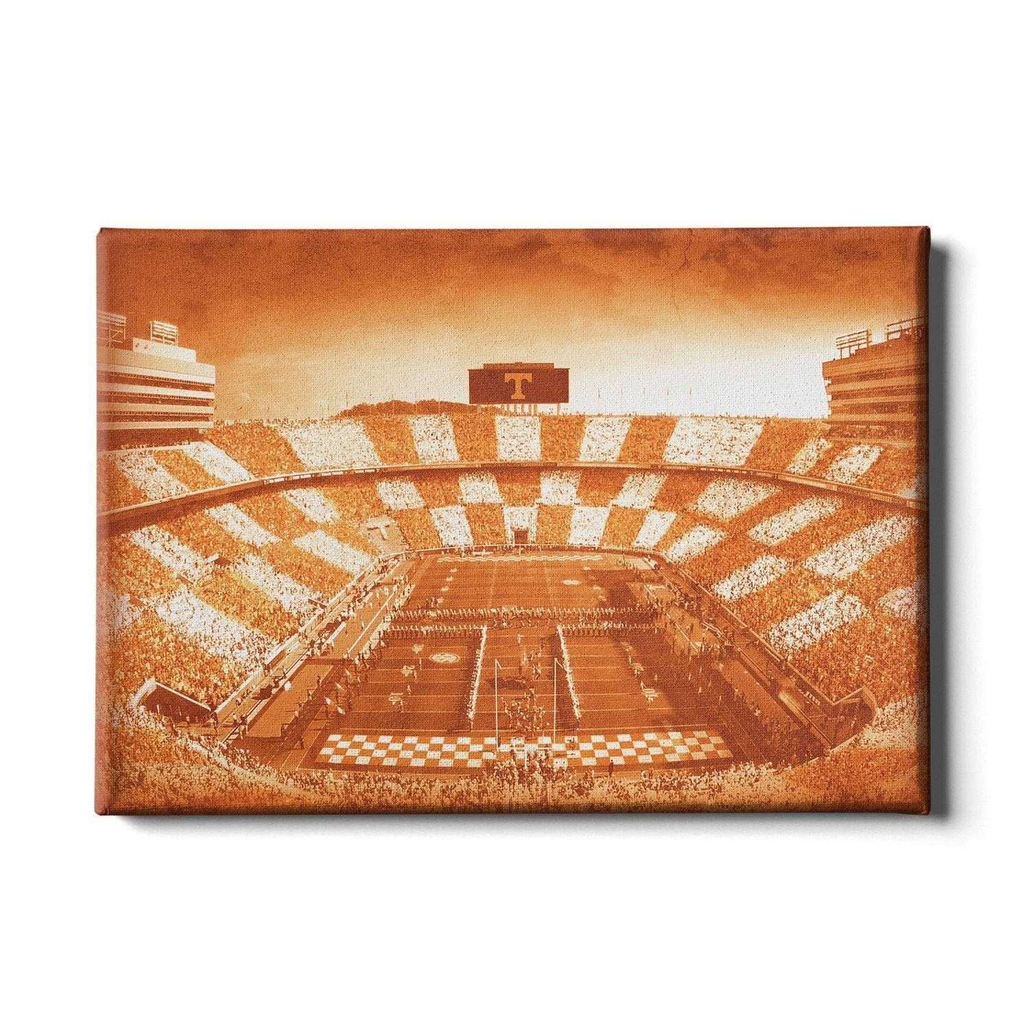 Tennessee Volunteers - Antique Neyland Checkerboard - College Wall Art #Canvas