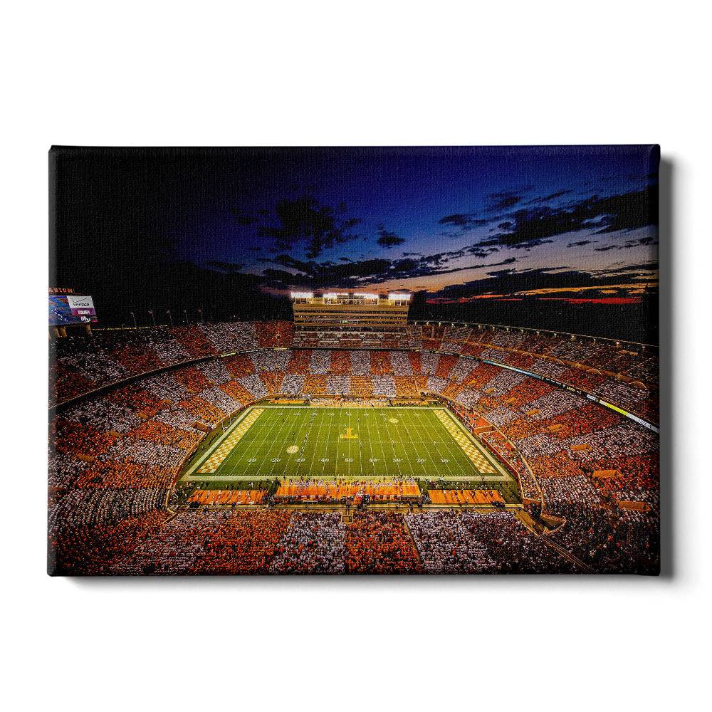 Tennessee Volunteers - Checkerboard Neyland After Dark - College Wall Art #Canvas