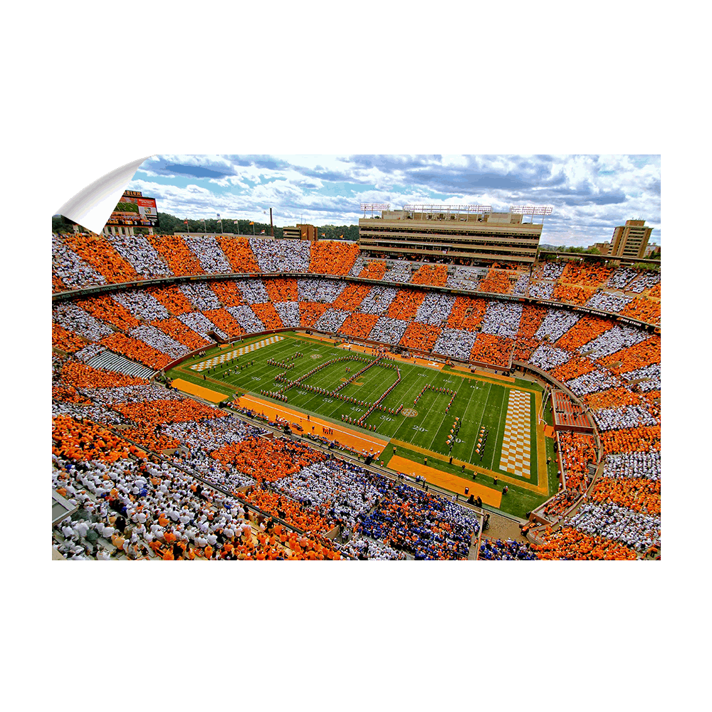 Tennessee Volunteers - Aerial Neyland Checkerboard - College Wall Art #Canvas